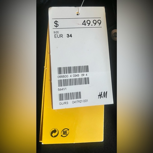 H&M Mens Jeans Size 34 Black NWT New Slim Leg - Picture 4 of 5